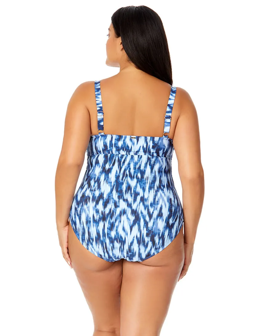 Anne Cole Ikat Drape One Piece Swimsuit