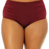 Anne Cole Shirred Hi-Low Plus Swim Bottom