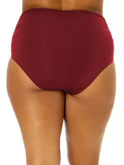 Anne Cole Shirred Hi-Low Plus Swim Bottom
